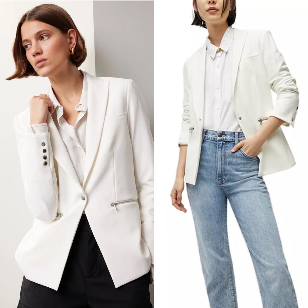 Veronica Beard Scuba Dickey Jacket White - Picture 1 of 10